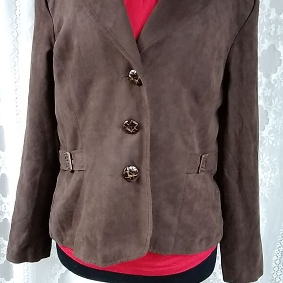 STUDIO I WOMEN'S JACKET BLAZER BROWN SIZE 14 - Picture 5 of 12